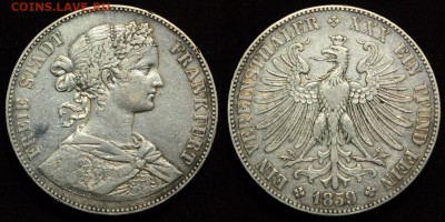 Германия, Франкфурт 1 талер 1859г.  ---20-12-16 в 22-00--- - Франкфурт_талер1859_1_1