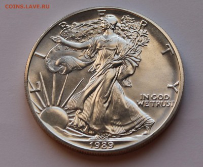 США. 1 доллар ШАГАЮЩАЯ СВОБОДА 1989. СЕРЕБРО, 31,1 - унция. - 4