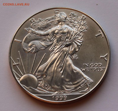 США. 1 доллар ШАГАЮЩАЯ СВОБОДА 1999. СЕРЕБРО, 31,1 - унция. - 4