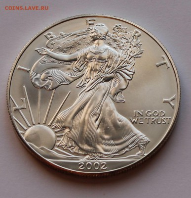 США. 1 доллар ШАГАЮЩАЯ СВОБОДА 2002. СЕРЕБРО, 31,1 - унция. - 4