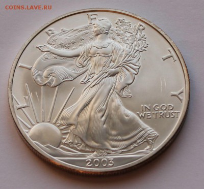 США. 1 доллар ШАГАЮЩАЯ СВОБОДА 2003. СЕРЕБРО, 31,1 - унция. - 4