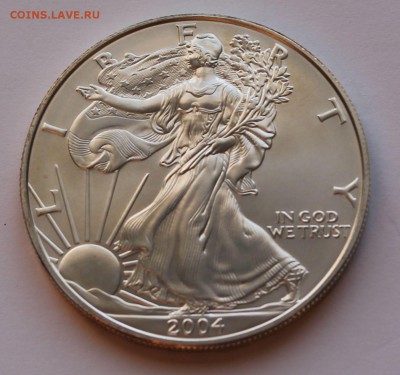 США. 1 доллар ШАГАЮЩАЯ СВОБОДА 2004. СЕРЕБРО, 31,1 - унция. - 4