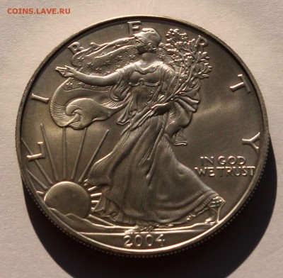 США. 1 доллар ШАГАЮЩАЯ СВОБОДА 2004. СЕРЕБРО, 31,1 - унция. - 2