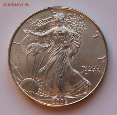США. 1 доллар ШАГАЮЩАЯ СВОБОДА 2005. СЕРЕБРО, 31,1 - унция. - 3