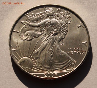 США. 1 доллар ШАГАЮЩАЯ СВОБОДА 2005. СЕРЕБРО, 31,1 - унция. - 2