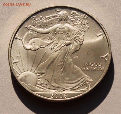 США. 1 доллар ШАГАЮЩАЯ СВОБОДА 2006. СЕРЕБРО, 31,1 - унция. - 2