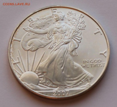 США. 1 доллар ШАГАЮЩАЯ СВОБОДА 2007. СЕРЕБРО, 31,1 - унция. - 4