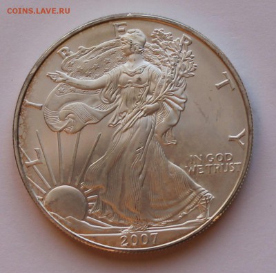 США. 1 доллар ШАГАЮЩАЯ СВОБОДА 2007. СЕРЕБРО, 31,1 - унция. - 3