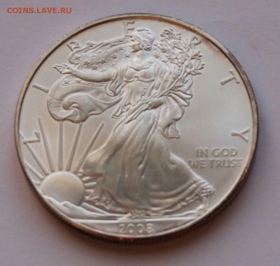 США. 1 доллар ШАГАЮЩАЯ СВОБОДА 2008. СЕРЕБРО, 31,1 - унция. - 4