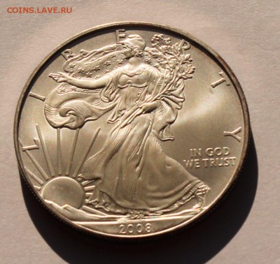США. 1 доллар ШАГАЮЩАЯ СВОБОДА 2008. СЕРЕБРО, 31,1 - унция. - 2