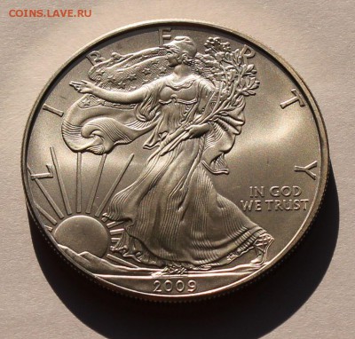 США. 1 доллар ШАГАЮЩАЯ СВОБОДА 2009. СЕРЕБРО, 31,1 - унция. - 2