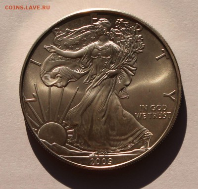 США. 1 доллар ШАГАЮЩАЯ СВОБОДА 2009. СЕРЕБРО, 31,1 - унция. - 1