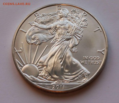 США. 1 доллар ШАГАЮЩАЯ СВОБОДА 2011. СЕРЕБРО, 31,1 - унция. - 4