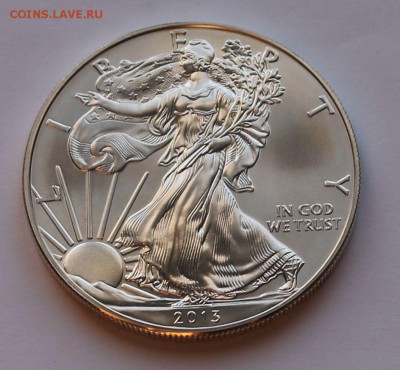 США. 1 доллар ШАГАЮЩАЯ СВОБОДА 2013. СЕРЕБРО, 31,1 - унция. - 4