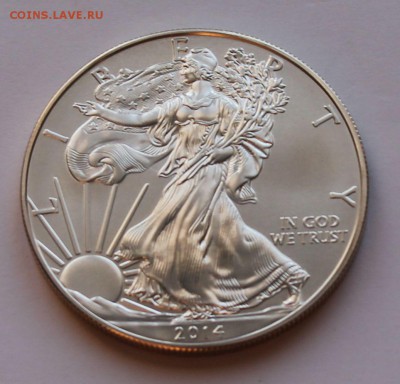 США. 1 доллар ШАГАЮЩАЯ СВОБОДА 2014. СЕРЕБРО, 31,1 - унция. - 4