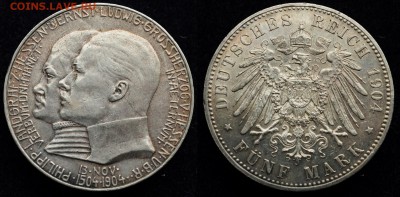 Германия, Хессе-Дармстадт 5 марок 1904г. - Хессе-Дармстадт_5марок1904_1_1