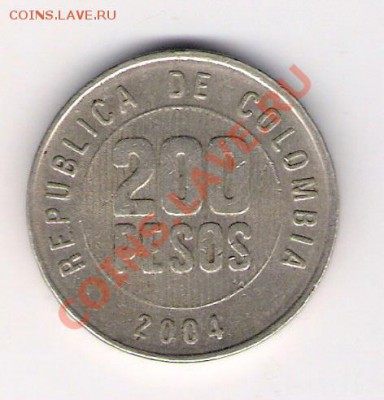 200 песо Колумбия 2004 до 15.01.2011 в 22.00 мск. 	Сообщение - сканирование0141