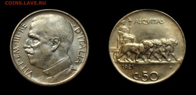 10 лир 1927 Италия серебро UNC - 10