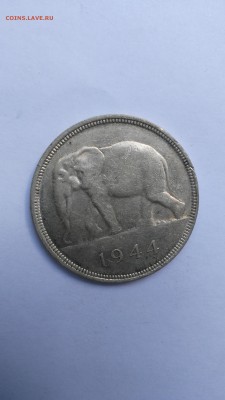 Конго Бельгийское 50 Франков 1944 год СЛОН до 18.12 - PHOTO_20160803_143745
