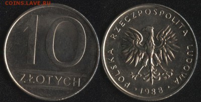 Польша 10 злотых 1988 до 22:00мск 23.12.16 - Польша 10 злотых 1988