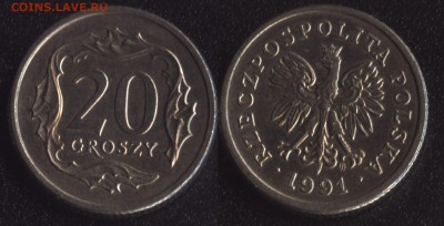 Польша 20 грошей 1991 до 22:00мск 23.12.16 - Польша 20 грошей 1991