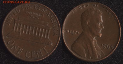 США 1 цент 1964 до 22:00мск 23.12.16 - США 1 цент 1964 =15