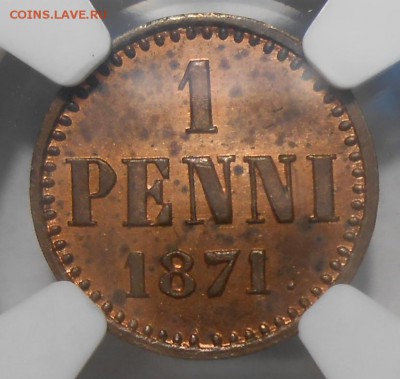 1 пенни 1871г. NGC MS 63 RB - 1
