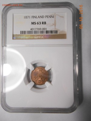 1 пенни 1871г. NGC MS 63 RB - 3