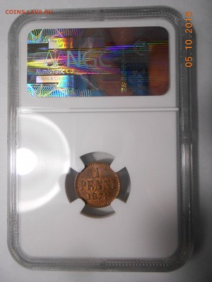 1 пенни 1871г. NGC MS 63 RB - 4