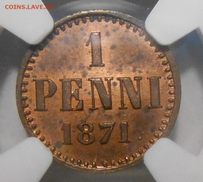 1 пенни 1871г. NGC MS 63 RB - 5