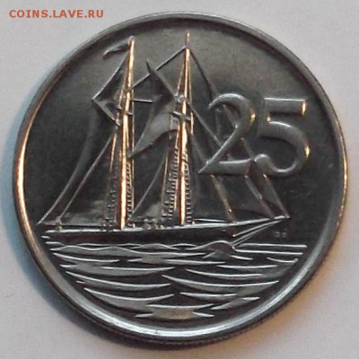 Каймановы острова, 25 центов 2002г. до 22.12 - кайман1