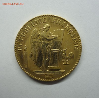 20 франков 1893 г. (А) AU 6.45 Оценка - 20фр1893-2