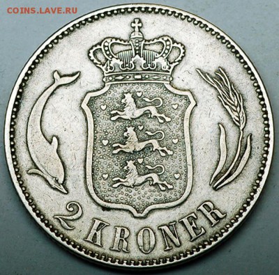 Дания_2 кроны 1875. Серебро; до 18.12_22.06мск - 12870