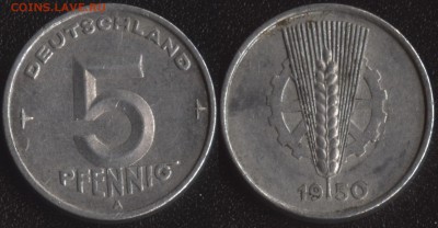 Обмен иностранными монетами - ГДР 5 пфеннигов 1950