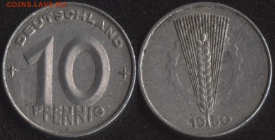 Обмен иностранными монетами - ГДР 10 пфеннигов 1950