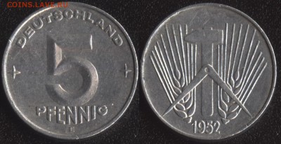 Обмен иностранными монетами - ГДР 5 пфеннигов 1952
