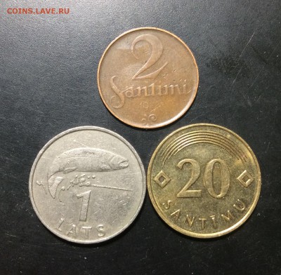 Латвия 3 монеты - image