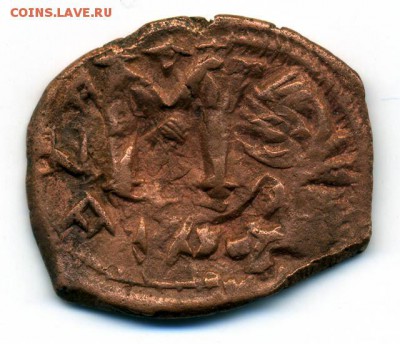 Фоллис, Констанс 2-й, 641-668 гг. - реверс. - Византия_фоллис-Констанс-II_641-668_Р