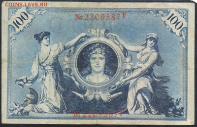 Германия 100 марок 1908 г. 21.12.16 г. 22 -00 МСК. - 100 м. 1908
