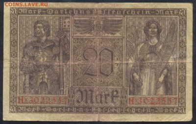 Германия 20 марок 1918 г. 21.12.16 г. 22 -00 МСК. - 20 м. 1918 1