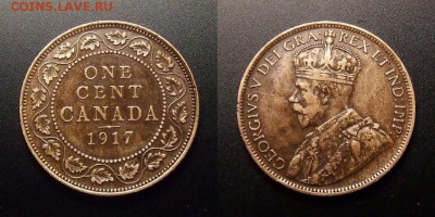 МОНЕТЫ МИРА 11-16 - Канада – 1 цент (1917) «Георг V» №2