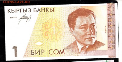 Киргизия 1994 1 сом пресс - 914