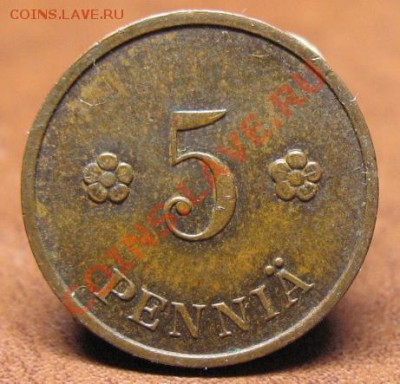 Финляндия, 1940 г, 5 пенни, до 18.01 в 21-00 мск - фин 5 пен