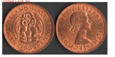 Полупенни 1965г Новая Зеландия UNC до 28.12.16 - полпенни1965НЗ