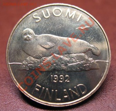 Финляндия, 1992 г, 5 марок, до 18.01 в 21-00 мск - фин 5 мар а