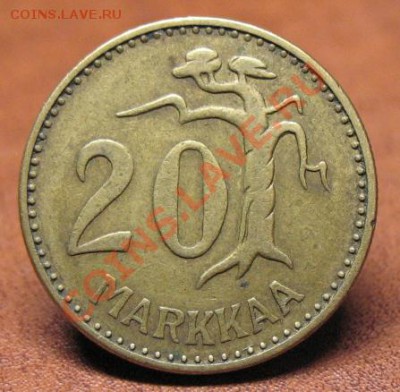 Финляндия, 1954 г, 20 марок, до 18.01 в 21-00 мск - фин 20 мар