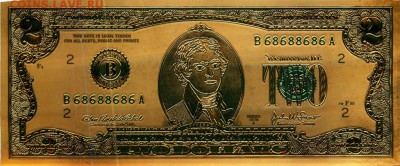 2 доллара - США (сувенирная) Состояние:	PRESS - 468685