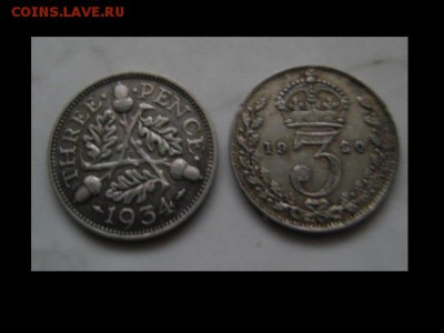 Англия 3 пенса 1920 и 34год,30.12.16. - монеты 336