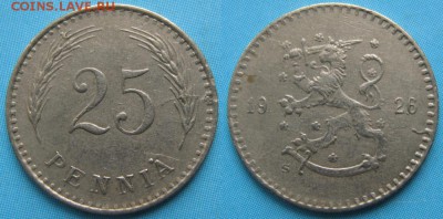 17.Разная инострань по фиксу - 17.4. -Финляндия 25 пенни 1926    168-ак3-3547