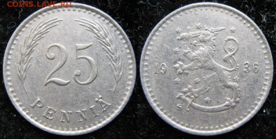 17.Разная инострань по фиксу - 17.8. -Финляндия 25 пенни 1936    3318